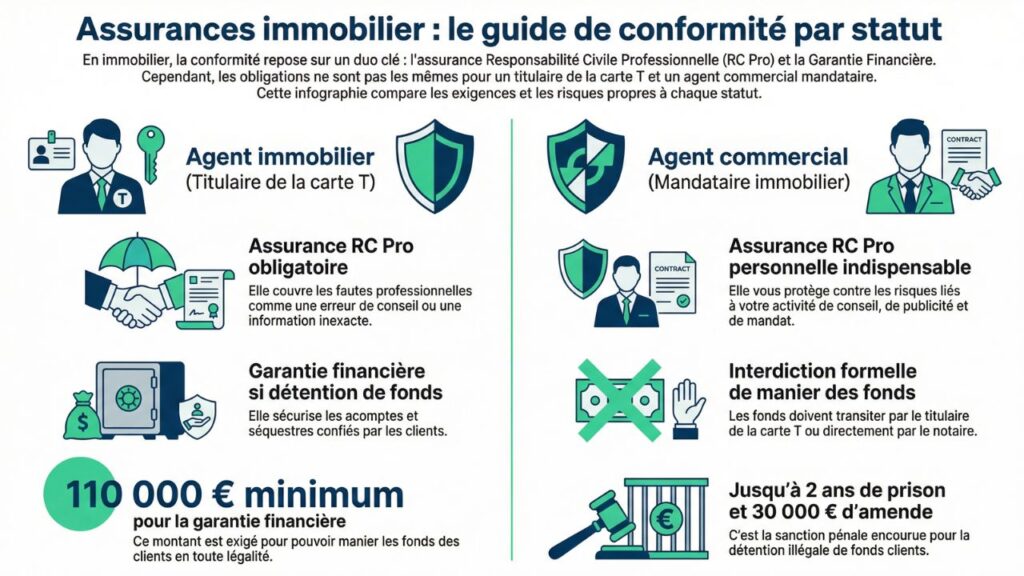 Agents immobiliers indépendants : pourquoi la garantie financière et la RC Pro sont indissociables